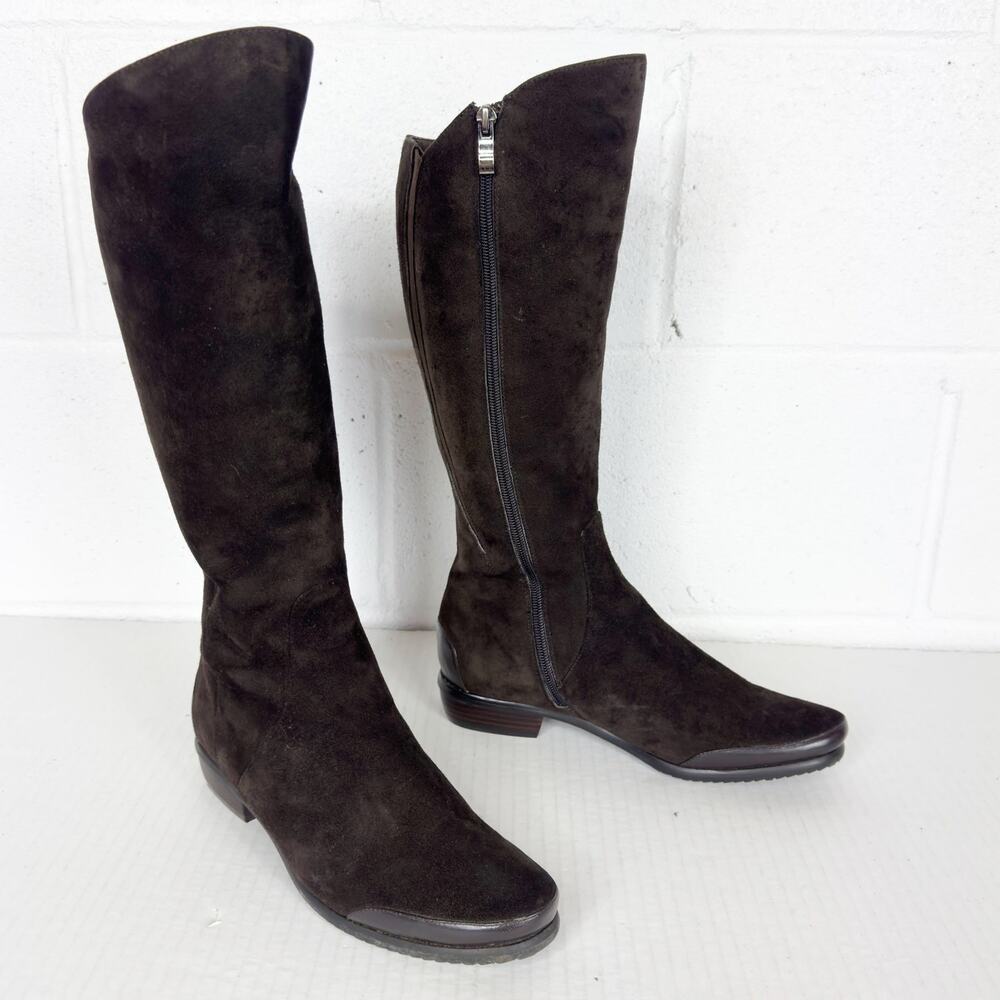 Vintage Ilasio Renzoni Boots Womens 36 Brown Suede Knee High Shearling Lined